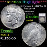 ***Auction Highlight*** 1927-d vam 2 I3 R4 Top 50 Peace Dollar $1 Graded ms64 By SEGS (fc)
