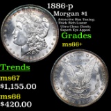 1886-p Morgan Dollar $1 Grades GEM++ Unc