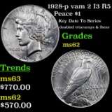 1928-p vam 2 I3 R5 Peace Dollar $1 Grades Select Unc