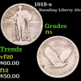 1918-s Standing Liberty Quarter 25c Grades f+.