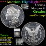 ***Auction Highlight*** 1882-s Morgan Dollar $1 Graded ms65+ dmpl By SEGS (fc)
