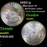 1882-p Morgan Dollar $1 Grades GEM Unc