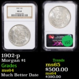NGC 1902-p Morgan Dollar $1 Graded ms64 By NGC