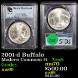 PCGS 2001-d Buffalo Modern Commem Dollar $1 Graded ms69 By PCGS