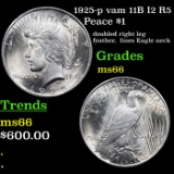 1925-p vam 11B I2 R5 Peace Dollar $1 Grades GEM+ Unc