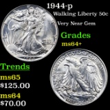 1944-p Walking Liberty Half Dollar 50c Grades Choice+ Unc