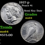 1927-p Peace Dollar $1 Grades Choice Unc