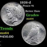 1926-d Peace Dollar $1 Grades Choice Unc