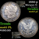 1886-p Morgan Dollar $1 Grades Select Unc PL