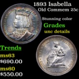 1893 Isabella Isabella Quarter 25c Grades Unc Details