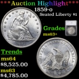 ***Auction Highlight*** 1859-o Seated Liberty Dollar $1 Graded ms63+ By SEGS (fc)
