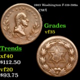 1863 Washington F-119-398a Civil War Token 1c Grades vf++