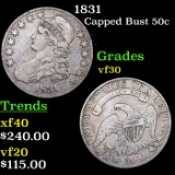 1831 Capped Bust Half Dollar 50c Grades vf++