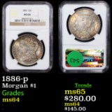 NGC 1886-p Morgan Dollar $1 Graded ms64 By NGC