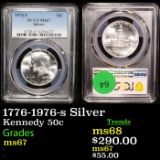 PCGS 1776-1976-s Silver Kennedy Half Dollar 50c Graded ms67 By PCGS