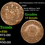 1863 Philadelphia F-PA-750-M-1a Civil War Token 1c Grades vf details