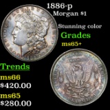 1886-p Morgan Dollar $1 Grades GEM+ Unc