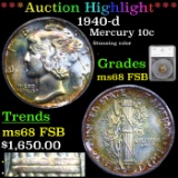 ***Auction Highlight*** 1940-d Mercury Dime 10c Graded ms68 FSB By SEGS (fc)