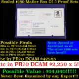 ***Auction Highlight*** Original sealed box 5- 1980 United States Mint Proof Sets (fc)
