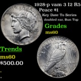 1928-p vam 3 I2 R5 Peace Dollar $1 Grades BU