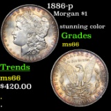 1886-p Morgan Dollar $1 Grades GEM+ Unc