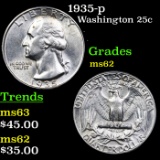 1935-p Washington Quarter 25c Grades Select Unc