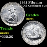 1921 Pilgrim Old Commem Half Dollar 50c Grades Choice Unc