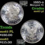 1885-o Morgan Dollar $1 Grades Select Unc PL