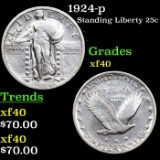 1924-p Standing Liberty Quarter 25c Grades xf