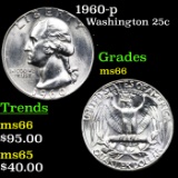 1960-p Washington Quarter 25c Grades GEM+ Unc