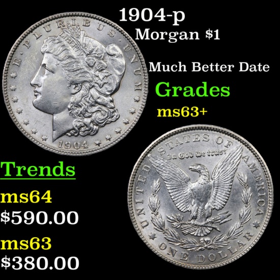 1904-p Morgan Dollar $1 Grades Select+ Unc