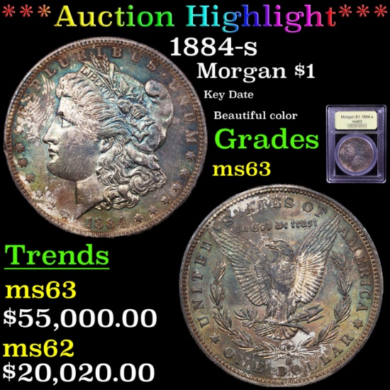 ***Auction Highlight*** 1884-s Morgan Dollar 1 Graded Select Unc By USCG (fc)