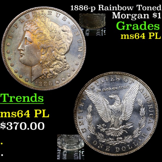1886-p Morgan Dollar $1 Grades Choice+ Unc
