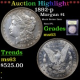 ***Auction Highlight*** 1892-p Morgan Dollar $1 Graded Select Unc By USCG (fc)