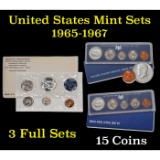 Group of 3 Special Mint Sets 1965-1967 15 coins