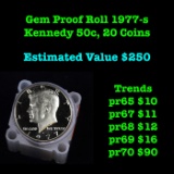 Gem Proof Roll 1977-s Kennedy 50c , 20 Coins Kennedy Half Dollar 50c