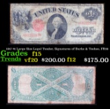 1917 $1 Large Size Legal Tender, Signatures of Burke & Teehee, FR36 Grades f+