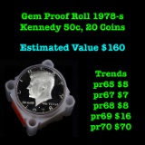 Gem Proof Roll 1978-s Kennedy 50c , 20 Coins Kennedy Half Dollar 50c