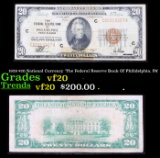 1929 $20 National Currency 'The Federal Reserve Bank Of Philidelphia, PA' Grades vf, very fine