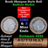 Buffalo Nickel Shotgun Roll in Old Bank Style 'Automat Horn & Hardart' Wrapper 1920 & S Mint Ends