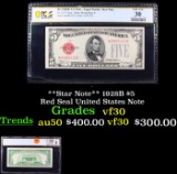 PCGS **Star Note** 1928B $5 Red Seal United States Note Graded vf30 By PCGS