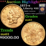 ***Auction Highlight*** 1875-s Gold Liberty Double Eagle 20 Graded Select Unc By USCG (fc)
