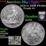 ***Auction Highlight*** 1876-cc DDR FS-801 Trade Dollar $1 Graded Select Unc By USCG (fc)