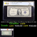 PCGS 1935G $1 Blue Seal Silver Certificate No Motto Fr-1616 Graded cu64 By PCGS