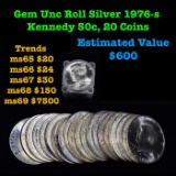 ***Auction Highlight*** Full roll of Bi-Centennial 1976-s Silver Kennedy 50c, 20 Coins total Kennedy