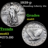 1929-p Standing Liberty Quarter 25c Grades Select Unc