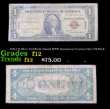 1935A $1 Silver Certificate Hawaii WWII Emergency Currency Rare YB Block Grades f, fine