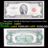 *Star Note* 1953B $2 Red Seal United States Note Grades Choice CU