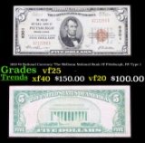 1929 $5 National Currency 'The Mellonm National Bank Of Pittsburgh, PA' Type 1 Grades vf+