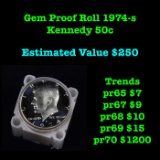 Gem Proof Roll 1974-s Kennedy 50c , 20 Coins Kennedy Half Dollar 50c